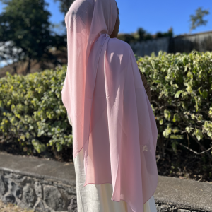 Hijab en mousseline Rose poudré