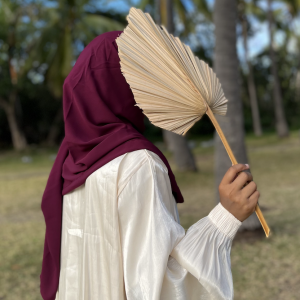 HIJAB en soie de médine prune